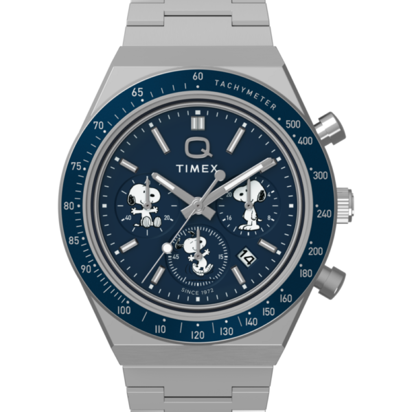 Peanuts® x Q Timex® Chronograph 40mm Stainless Steel Bracelet Watch
