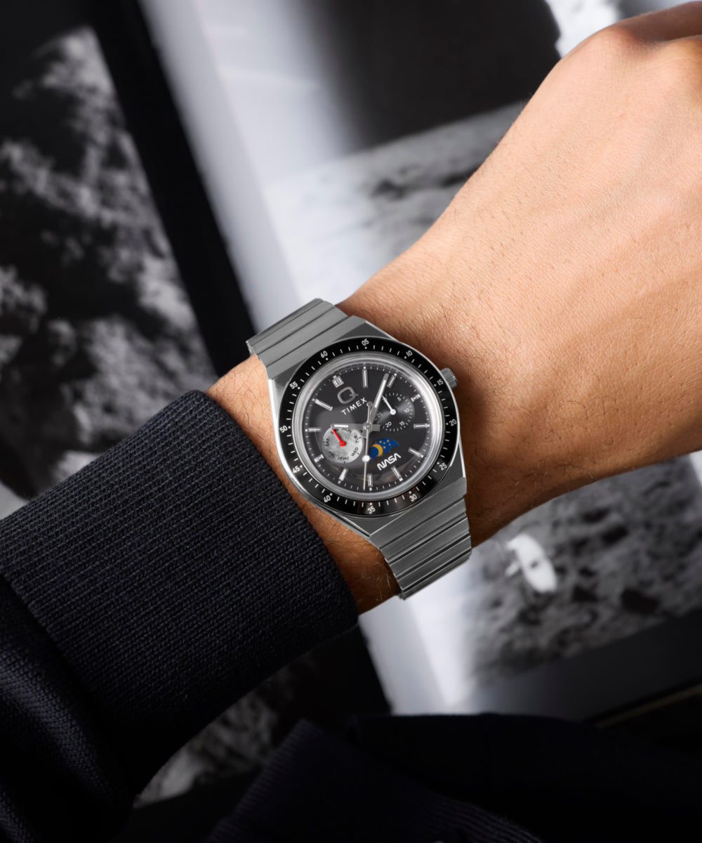 Q Timex NASA 40mm Stainless Steel Bracelet Watch - Image 2